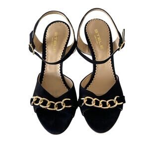 STELE  black suede stiletto sandals Sz:38
